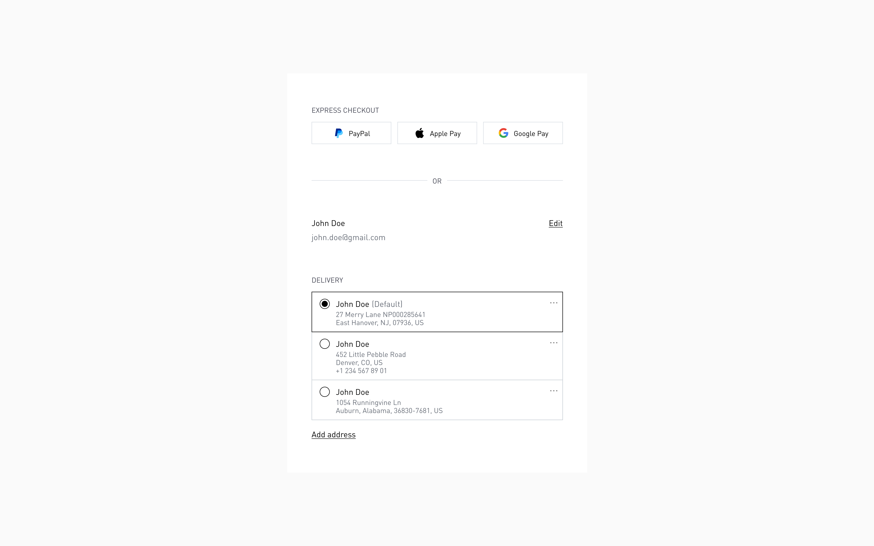 Logged in customers can quickly access previously saved information
